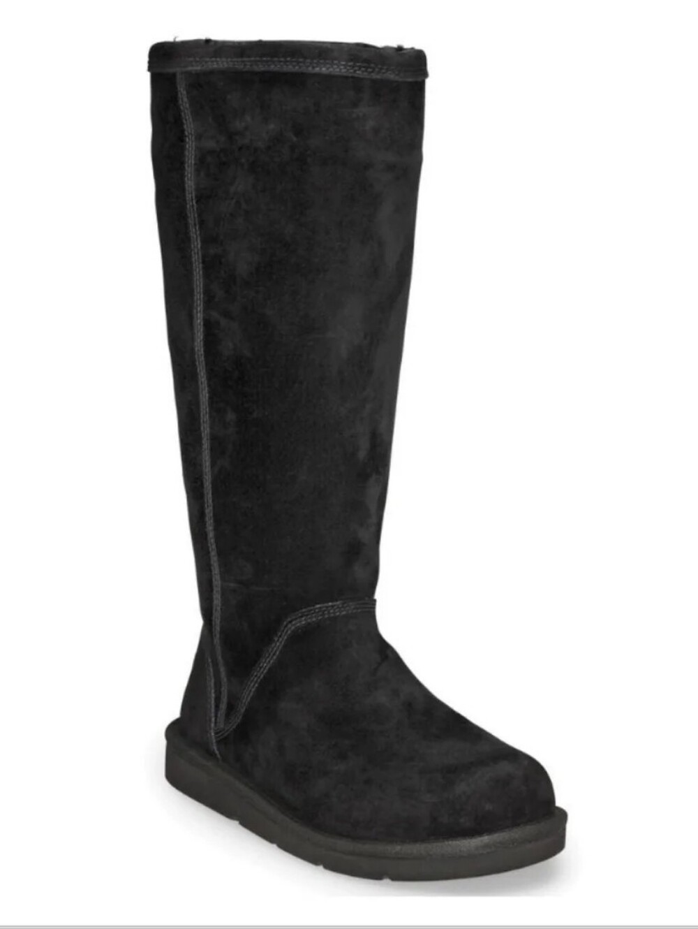UGG Australia Women 1891 Greenfield Tall Leather Sheepskin Boots Size 7 Black